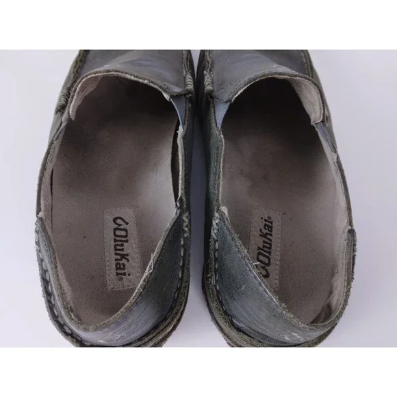 Olukai Moloa Dark Brown Leather Slip On Shoe Mens Size US 9 EUR 42 - Picture 7 of 9